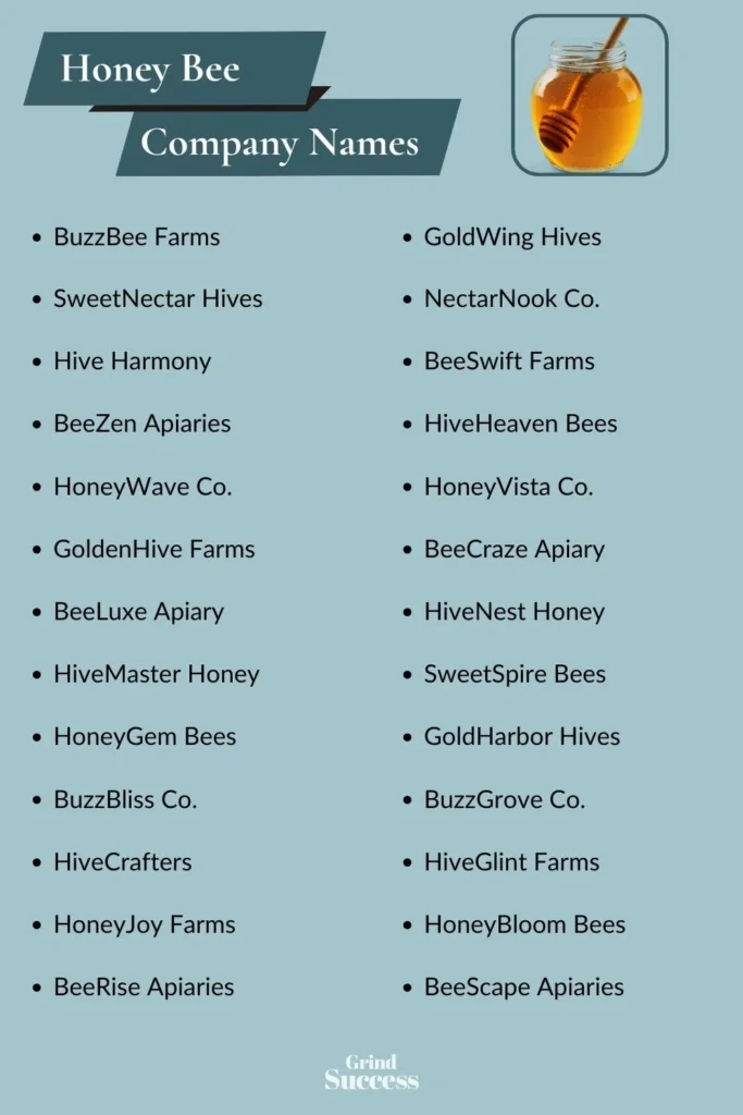 Honey Bee Company Name Ideas List