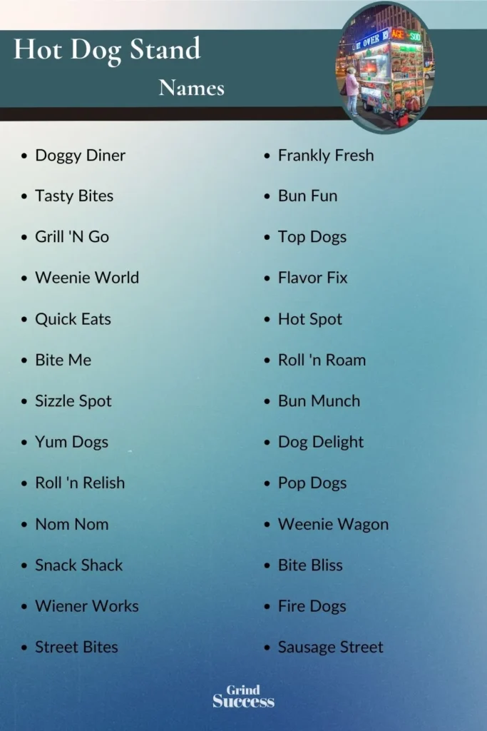 Hot Dog Stand name list