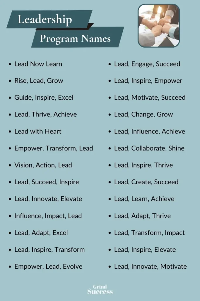 Leadership Program Name Ideas List