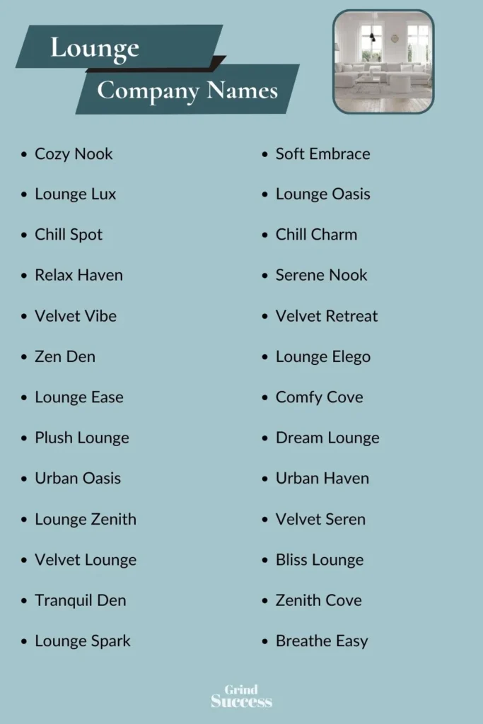 Lounge Company name list