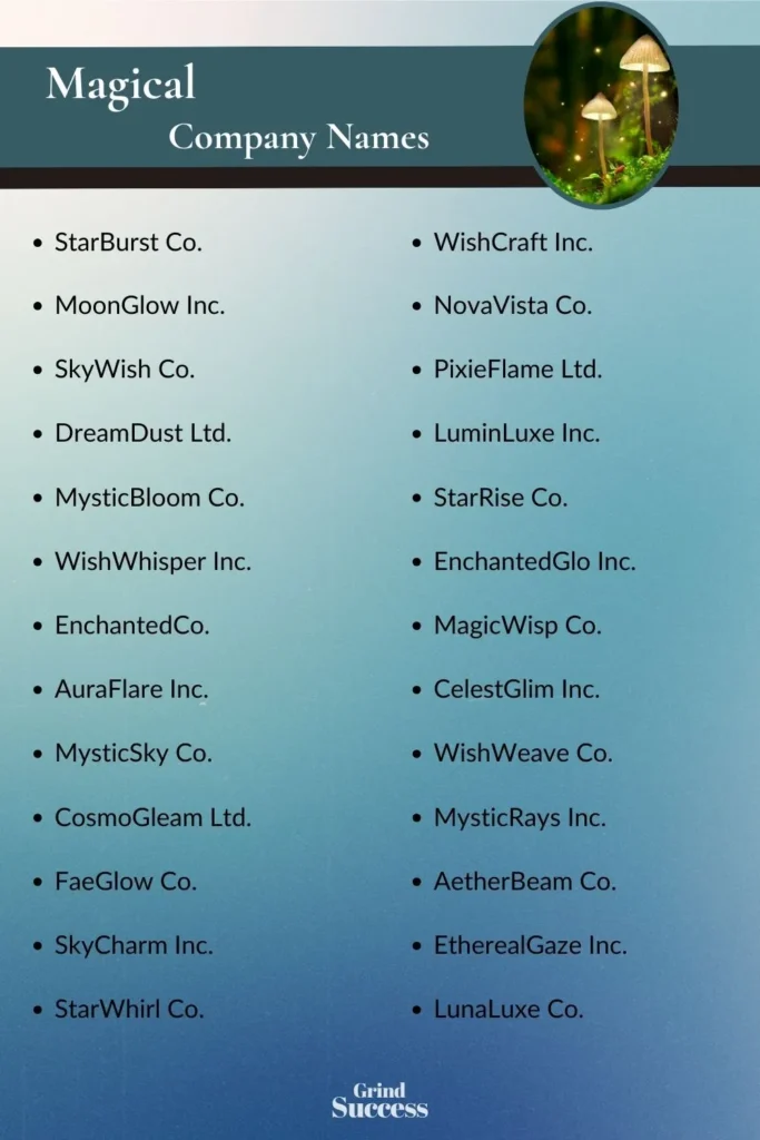 Magical Company name list