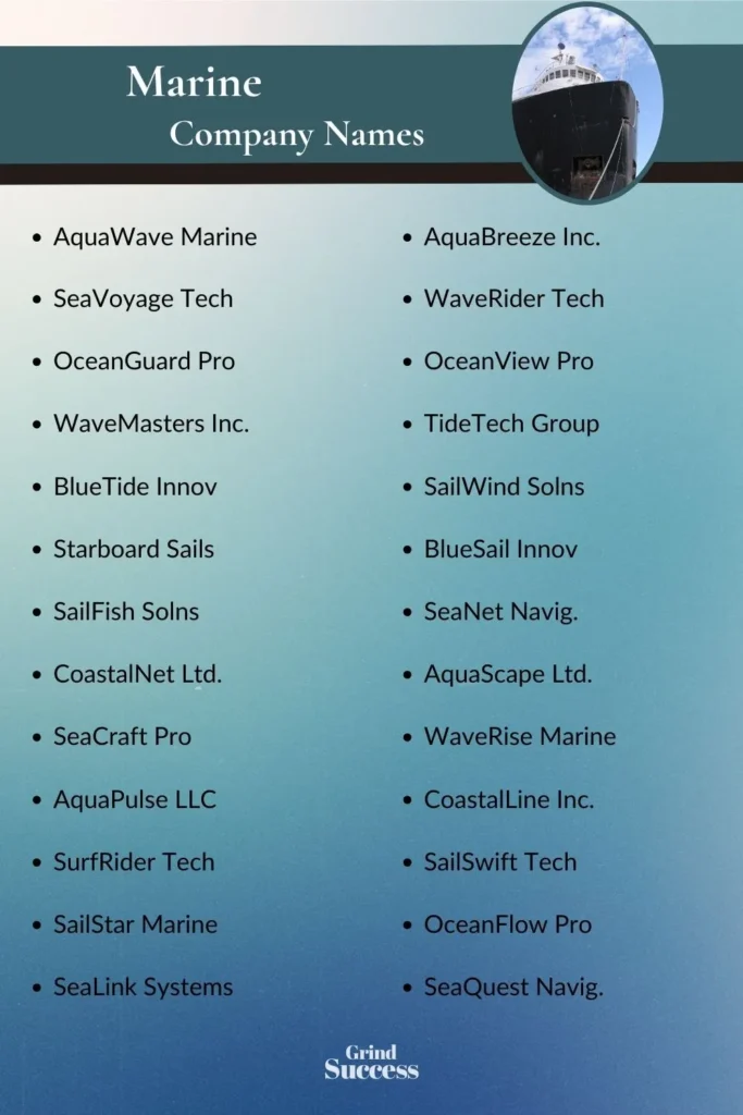Marine Company Name Ideas List