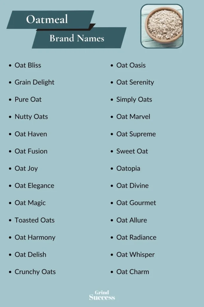 Oatmeal Brand name list