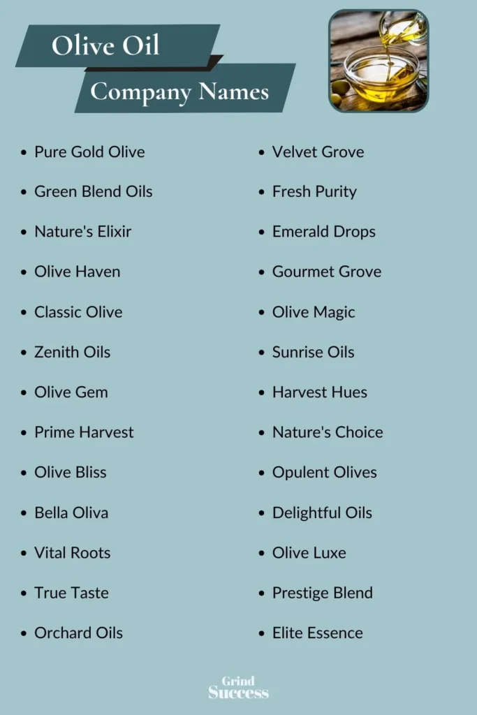 Olive Oil company name list