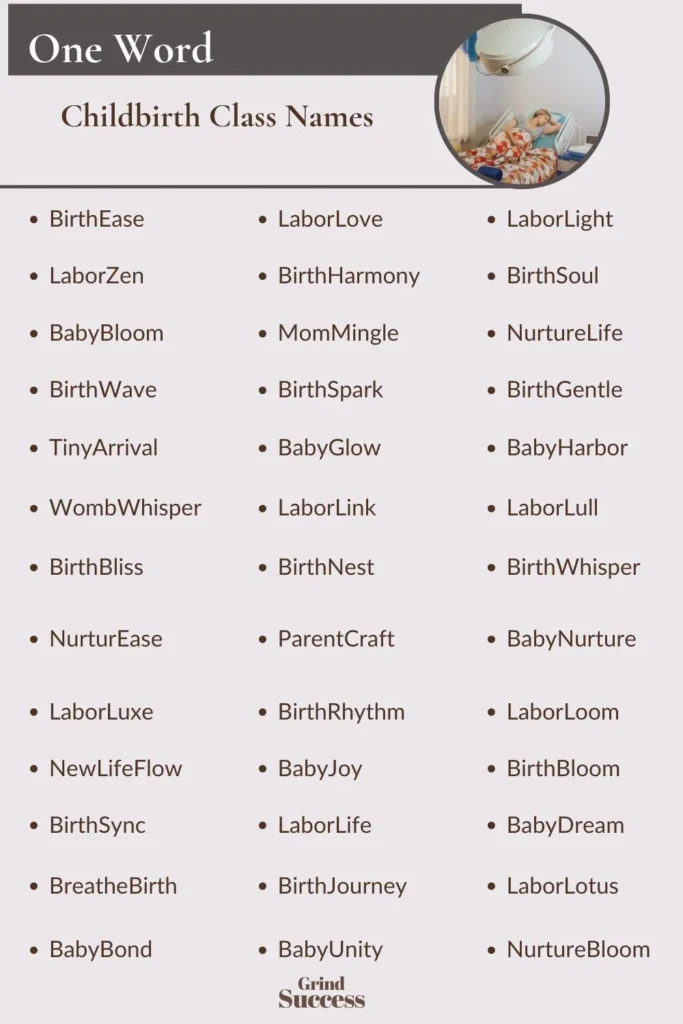 One-Word Childbirth Class Names Ideas