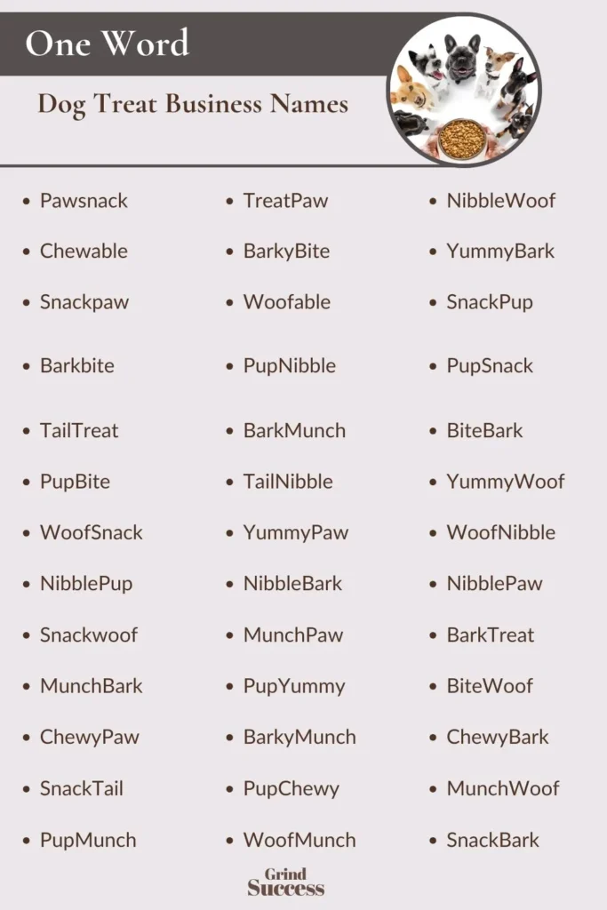 One-Word Dog Treat Business Names Ideas