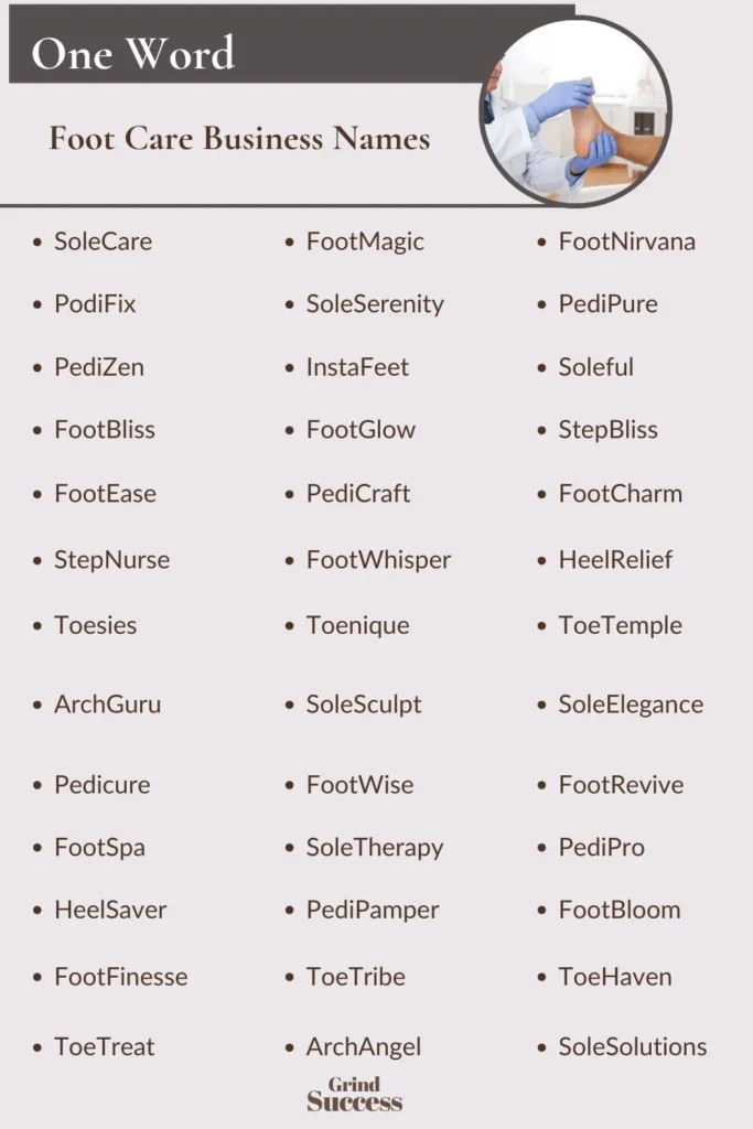 One-Word Foot Care Business Names