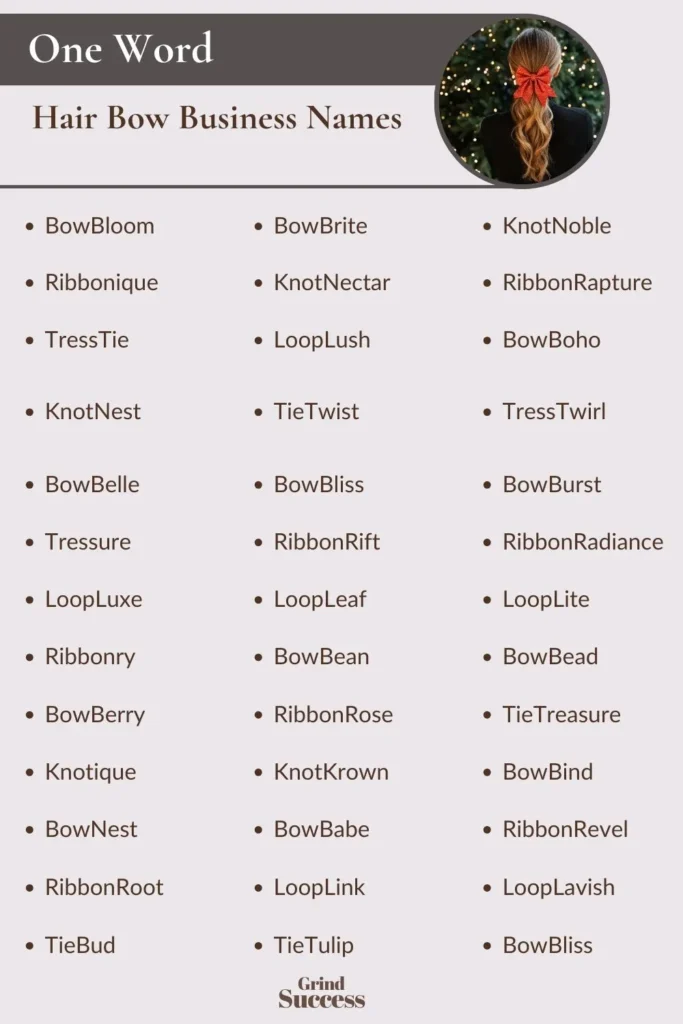 One-Word Hair Bow Business Names Ideas