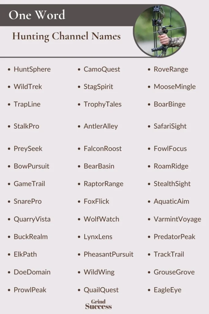 One-Word Hunting Channel Names Ideas