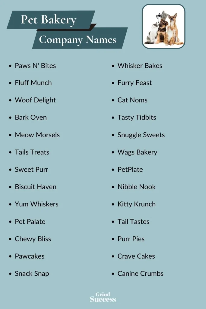 Pet Bakery company name list