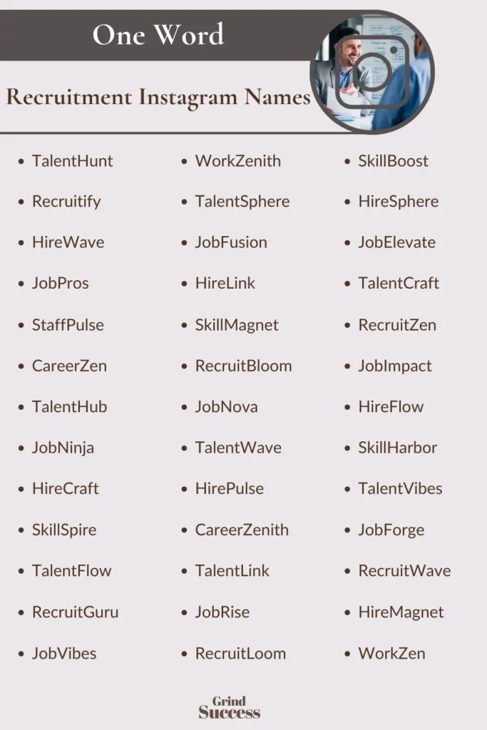 Recruitment Instagram Name Ideas List