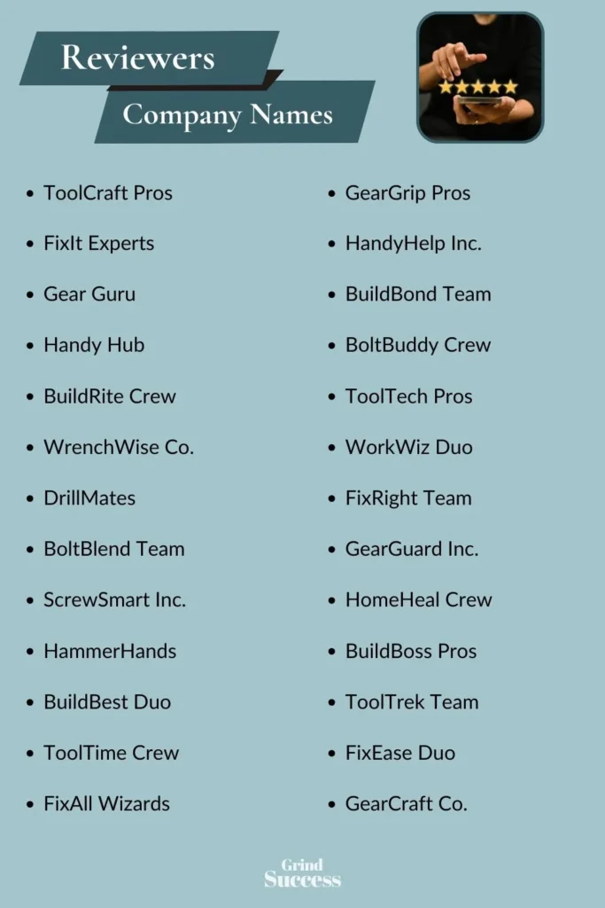 Reviewers company name list