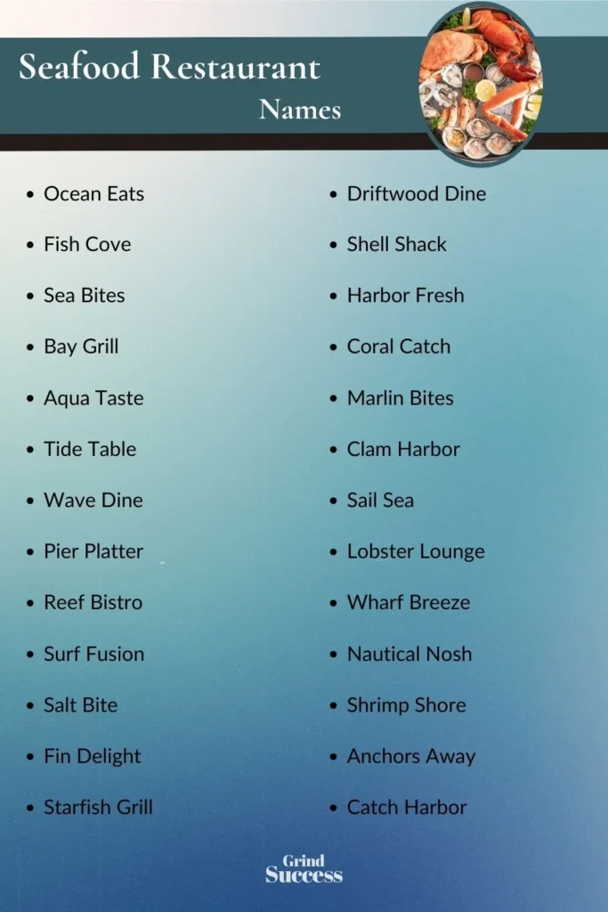 Seafood Restaurant Name Ideas List