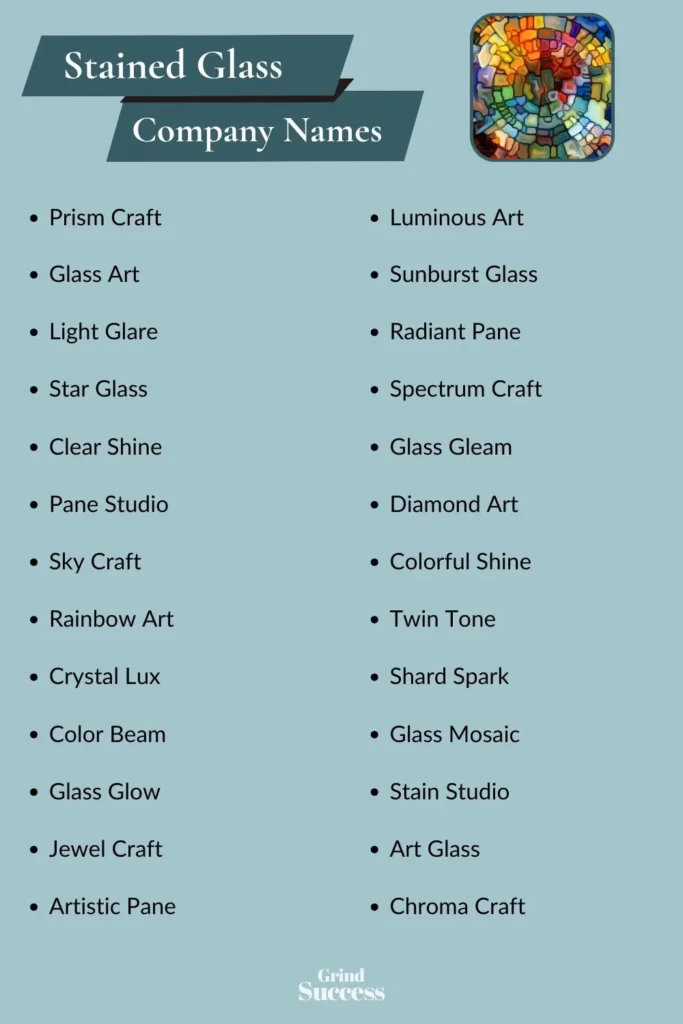 Stained Glass company name list