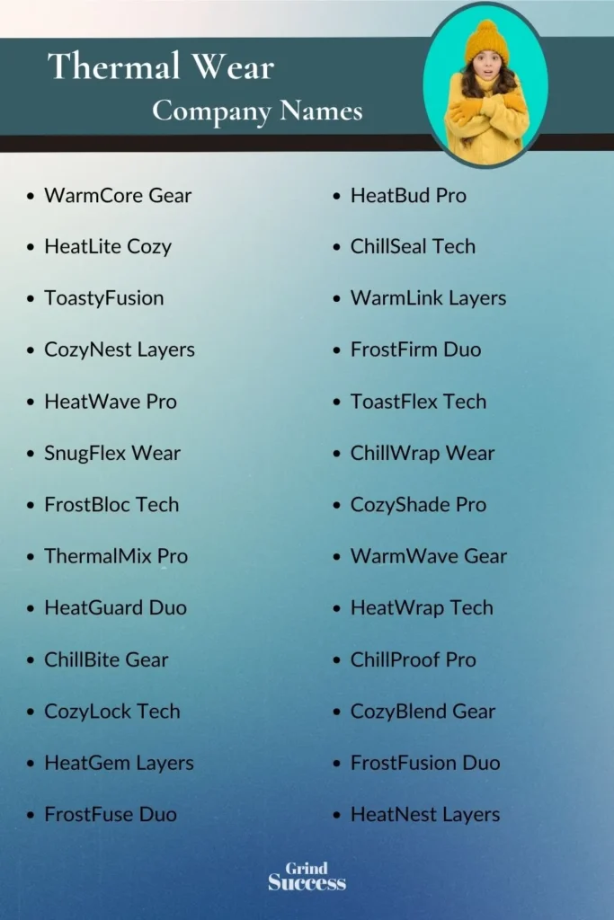 Thermal Wear company name list