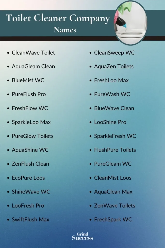 Toilet Cleaner company name list