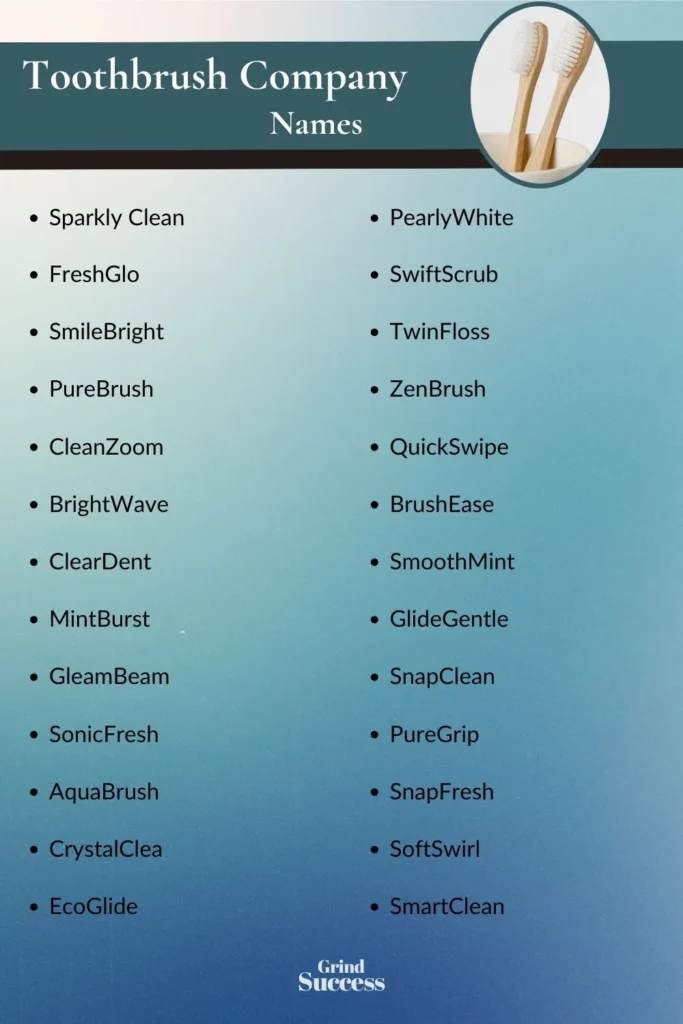 Toothbrush company name list